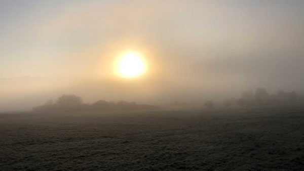 Sonnenaufgang im Nebel im Sauerland