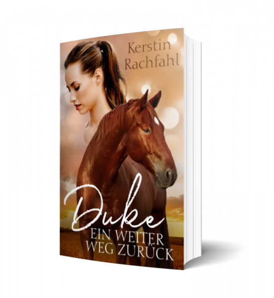 Buchcover meines Pferderomans Duke ein weiter Weg zurück