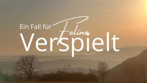 Hallenberg im Morgenlicht mit dem Text Ein Fall für Feline Verspielt